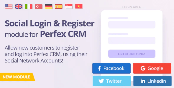 Social Media Login module for Perfex Register and Log in using social networks