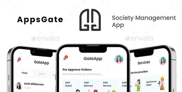 Society Management App UI Kit Guard App UI Kit Society Security app UI Kit AppsGate