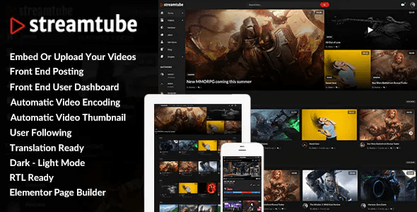 StreamTube Responsive Video WordPress Theme