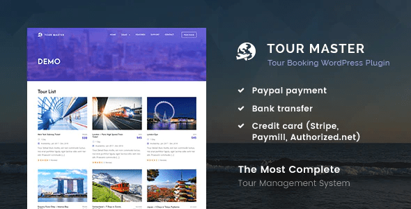 Tour Master Tour Booking Travel WordPress Plugin