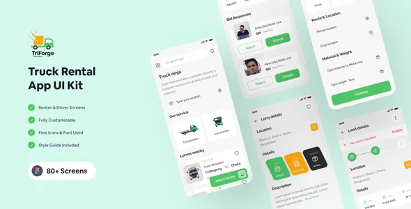 TriForge Truck Renal App Figma Template