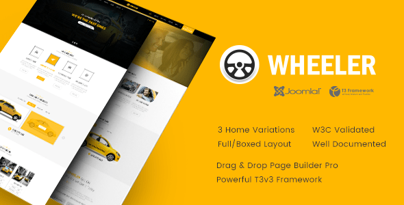 Wheeler Taxi Company Cab Service Joomla Template